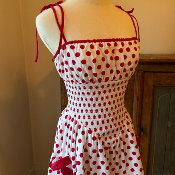 Vintage Betsey Johnson Red Polka Dot Dress - Picture 4 of 10